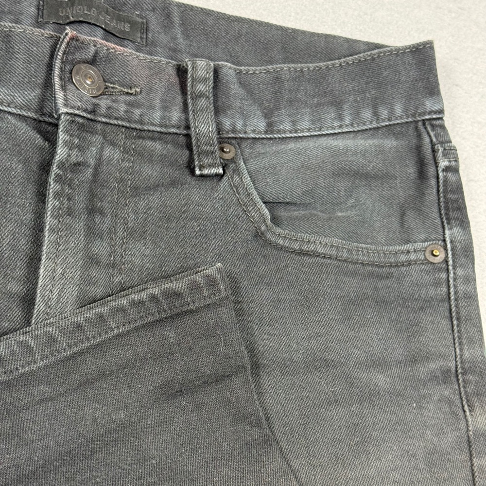 Uniqlo Jeans Mens 29x34 Faded Black Slim Fit Stretch Denim Pants